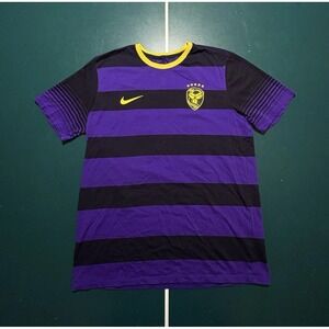 Nike Kobe Bryant Mambacurial Soccer Shirt Jersey Men Large Purple Striped RARE